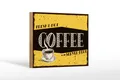 Femer GmbH Holzbild Spruch 12x18 cm fresh and hot Coffee served here, (1 St), Glatte Holzfaserplatte (MDF), vorn beschichtet