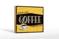 Holzschild Spruch 12x18 cm fresh and hot Coffee served here Deko Schild