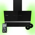 KKT KOLBE Dunstabzugshaube 60 cm 782 cbm/h Umluft Abluft Kopffrei Wandhaube Schwarz Glas Smart WiFi App WLAN RGBW-LED-Beleuchtung EASY6005SM