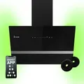 KKT KOLBE Dunstabzugshaube 60 cm 782 cbm/h Umluft Abluft Kopffrei Wandhaube Schwarz Glas Smart WiFi App WLAN RGBW-LED-Beleuchtung EASY6005SM - Schwarz