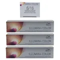 Wella Illumina 3 x 60 ml 6/16 dunkelblond asch violett Set