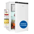 Exquisit Kühlschrank mit 4-Sterne-Gefrierfach, KS515-4-051C weiss, 107 Liter, 2 Ablagen, Gemüseschublade, Türanschlag wechselbar, 55 cm Breite