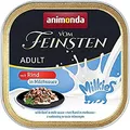 animonda vom Feinsten Katzenfutter nass Milkies mit Rind in Milchsauce (32 x 100g), getreidefreies Katzen Nassfutter ohne Zucker, mit frischen, fleischigen Zutaten