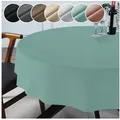ANRO Tischdecke Hochwertig Tischwäsche mit Beschichtung (Einzelstück 1-tlg), Premium TEFLON und 2-Fache Acryl Beschichtung grün Rund | Ø 100 cm x 100 cm x 100 cm