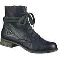 Josef Seibel Sanja 18, coole Damen Glattleder Stiefel in blau, molliges Warmfutter, warme Einlegesohle - Blau - 37