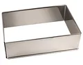Lares Backform/Backrahmen eckig, extra hoch, in Karton - aus rostfreiem Edelstahl - verstellbare Größe - Made in Germany