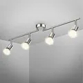 B.K.Licht - Deckenlampe schwenkbar, warmweiße Lichtfarbe, GU10 Fassung, LED Deckenleuchte, LED Lampe, Wohnzimmerlampe, Schlafzimmerlampe, Küchenlampe, Deckenstrahler, 60,5x10,5 cm, Matt-Nickel