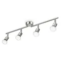 LED Deckenspot Leuchte Lampe Strahler Decke 4-flammig GU10 12W Wohnzimmer Silber