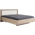 Homestyle4u Holzbett 160x200 cm Doppelbett mit Lattenrost Kunstleder Weiß 2241