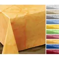 Beautex Tischdecke Wachstuchtischdecke abwischbar, Gartentischdecke Marmorstein (1-tlg) orange Eckig | 140 cm x 140 cm