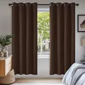 Deconovo Verdunkelungsgardinen mit Kälteschutz Vorhang Blickdicht Kälteschutzvorhang Blickdicht, 175x140cm(HöhexBreite), Dunkelbraun, 2er Set