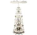KWO Kunstgewerbe Werkstätten Weihnachtspyramide 6-stöckige Weihnachtspyramide weiß-grün, elektrisch - 106cm - 220V Mot