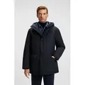 BOSS ORANGE Parka Osiass relaxed fit, mit wattierter Kapuze, verdeckter Reißverschluss blau M (48)