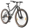 BIKESTAR Hardtail Aluminium Mountainbike Shimano 21 Gang Schaltung, Scheibenbremse 27.5 Zoll Reifen | 17 Zoll Rahmen Alu MTB | Oliv & Grau