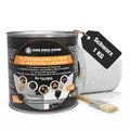 Flüssigfolie Dicht Set DIY 1kg Schwarz inkl. Pinsel & Vlies – Abdichtung Set sofort dicht, 3-fach Ergiebigkeit, lösemittel- & bitumenfrei