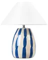BELIANI Schreibtischlampe Beige und Blau Keramik 41cm Handgefertigter weißer Kegelschirm Nachttisch Wohnzimmer Schlafzimmer Beleuchtung