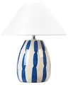 Beliani Nachttischlampe aus Keramik Weißer Schirm Handgefertigte Leuchte Beige und Blau Luchetti