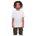 Build Your Brand Kinder T Shirt Basic – Rundhals Kurzarm Tee aus Baumwolle mit klassischer Passform für Alltag Schule Sommer und Freizeit Outfits,Weiß,134-140