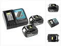 Makita Power Source Kit 18 V (197490-7) mit 2x BL1840B Akku 4,0 Ah + DC18R Akkupacks