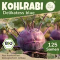 Little Plants BIO Kohlrabi Samen 125 Kohlrabisamen Delicatess blue Gemüsesamen Samenfest für Gemüsegarten Gemüse Samen Hochbeet Samen für Küche, Balkon und Garten
