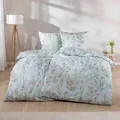 Estella Mako-Satin Bettwäsche 155x220 Rieke azur Gräser Wiesenblumen 7530-640