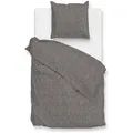 HNL Flanell-Bettwäsche-Set in Grau - 155x220 cm