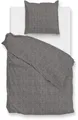 Bettwäsche ZO HOME "Zohome Bettwäsche Baumwolle Flanell Flanella-di-Lino", grau, B/L: 155cm x 220cm, 1 Stk., 1 Stk., Flanell, B/L: 80cm x 80cm, 2