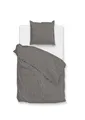 Zo! Home Flanell Bettwäsche 155x220 Flanella di Lino Dark Grey uni Melange grau