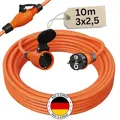 Verlängerungskabel 10 Meter IP54 Außen Verlängerung 10m Stromkabel Außenbereich Kabel Strom Verlaengerungskabel Gummikabel H07BQ-F 3x2,5 Schuko Outdoor Extension Cord