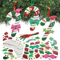 Baker Ross FN675 Candy Cane Mix & Match Decoration Kits - 8er-Pack, weihnachtliche Bastelsets für weihnachtliche Zuckerstangen-Dekorationen