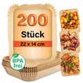 GOURMETmaxx Backpapier für Heißluftfritteuse 200x Papierschale antihaft 22x14 cm