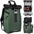 Rollei Fotoliner Ocean Rolltop Kamerarucksack Wasserdicht Fotorucksack Groß Kamera Rucksack mit Laptopfach Stativhalter für DSLR SLR Kameras Grün 20L Kamerarucksack-Fotorucksack-Kamera-Rucksack
