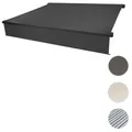 Elektrische Vollkassetten-Markise T124, 4x3m ausfahrbarer Volant ~ Polyester anthrazit, anthrazit
