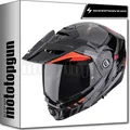 SCORPION INTEGRALHELM FÜR MOTORRAD ADX-2 LEWIS SCHWARZ ROT L