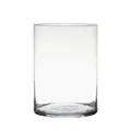 Dekoglas, Glasvase Zylinder H. 25cm D. 18cm transparent rund Glas