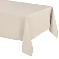 Elegante Tischdecke mit natürlicher Leinenoptik, Lina Tischdecke und Tischläufer, Größe und Farbe wählbar (140 x 40 cm (Rechteckig), Sandbeige)