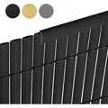 Sekey 5x 100cm PVC Abschlussleiste Abdeckprofil für 300cm 400cm 500cm PVC Sichtschutzmatte, PVC Sichtschutzzaun, Anthrazit - Dunkelgrau