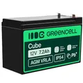 Green Cell AGM 12V 7,2Ah Akku Vlies Batterie VRLA Blei Batterie Bleiakku Ersatzakku Zyklenfest Wartungsfrei UPS USV Notstrom Elektro Spielzeug Alarm Roller