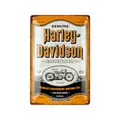 Nostalgic-Art Retro Blechschild, 20 x 30 cm, Harley-Davidson – Genuine Motorcycles Milwaukee – Geschenk-Idee für Biker, Original Lizenzprodukt (OLP), aus Metall, Vintage Design, Blechschilder Sprüche
