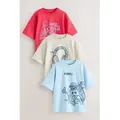 Next Print-Shirt T-Shirt mit Grafik und kurzen Ärmeln, 3er-Pack (3-tlg) rot 158 (13J)