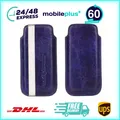 Leder Handyhülle für iPhone 4 4s Blau Weiß Größe M