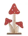 Fliegenpilz auf Holzsockel I 7 x 3 x 15.5 cm I Herbstdeko I Dekoobjekt Herbst