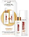 L'Oréal Paris Gesichtspflege-Set mit Vitamin C Serum und Anti-UV-Fluid mit LSF 50+, Für einen strahlenden Hautton, Gegen erste Anzeichen der Hautalterung, Revitalift Clinical Vitamin C, 30 ml + 50 ml