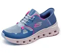 Skechers Damen Hands Free Slip-ins Glide-Step Pro Sneaker, Slate Mesh/Pink Trim, 38 EU