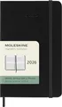 Moleskine 12 Monate Wochenkalender 2026, Pocket/A6, 1 Wo = 2 Seiten, vertikal, fester Einband, Schwarz