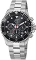 ETT Funkchronograph Professional EGS-11607-25M, Armbanduhr, Herrenuhr, Stoppfunktion, Datum, Solar, Edelstahlarmband