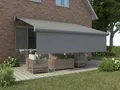 Primaster Kassetten-Markise elektrisch mit Volant grau Farbe grau, Breite: 400 cm, Ausfall: 300 cm