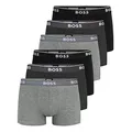 BOSS Herren Power Boxer Trunks Unterhosen Cotton Stretch 6er Pack, Farbe:Mehrfarbig, Wäschegröße:M, Artikel:-061 Black/Anthracite/Grey