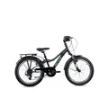 S’COOL troX Mountainbike 20 Zoll, 6-Gang Kettenschaltung, Alu-Hardtail, für Schule & Gelände, Kinder 6–9 J., Farbe: Black/Neon Green