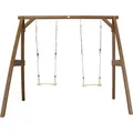 AXI Doppelschaukel Braun aus  Holz | Schaukel mit Gestell für 2 Kinder | Kinderschaukel / Schaukelgestell für den Garten - Braun